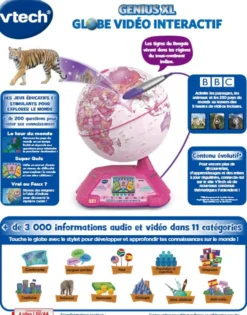 Genius XL - Globe vidéo interactif (rose)