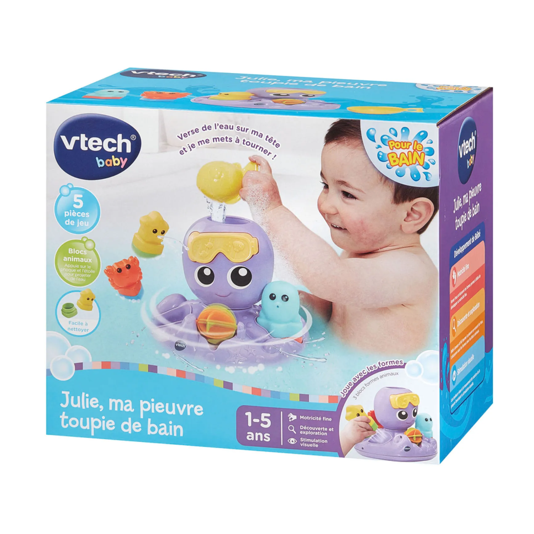 Julie, ma pieuvre toupie de bain
