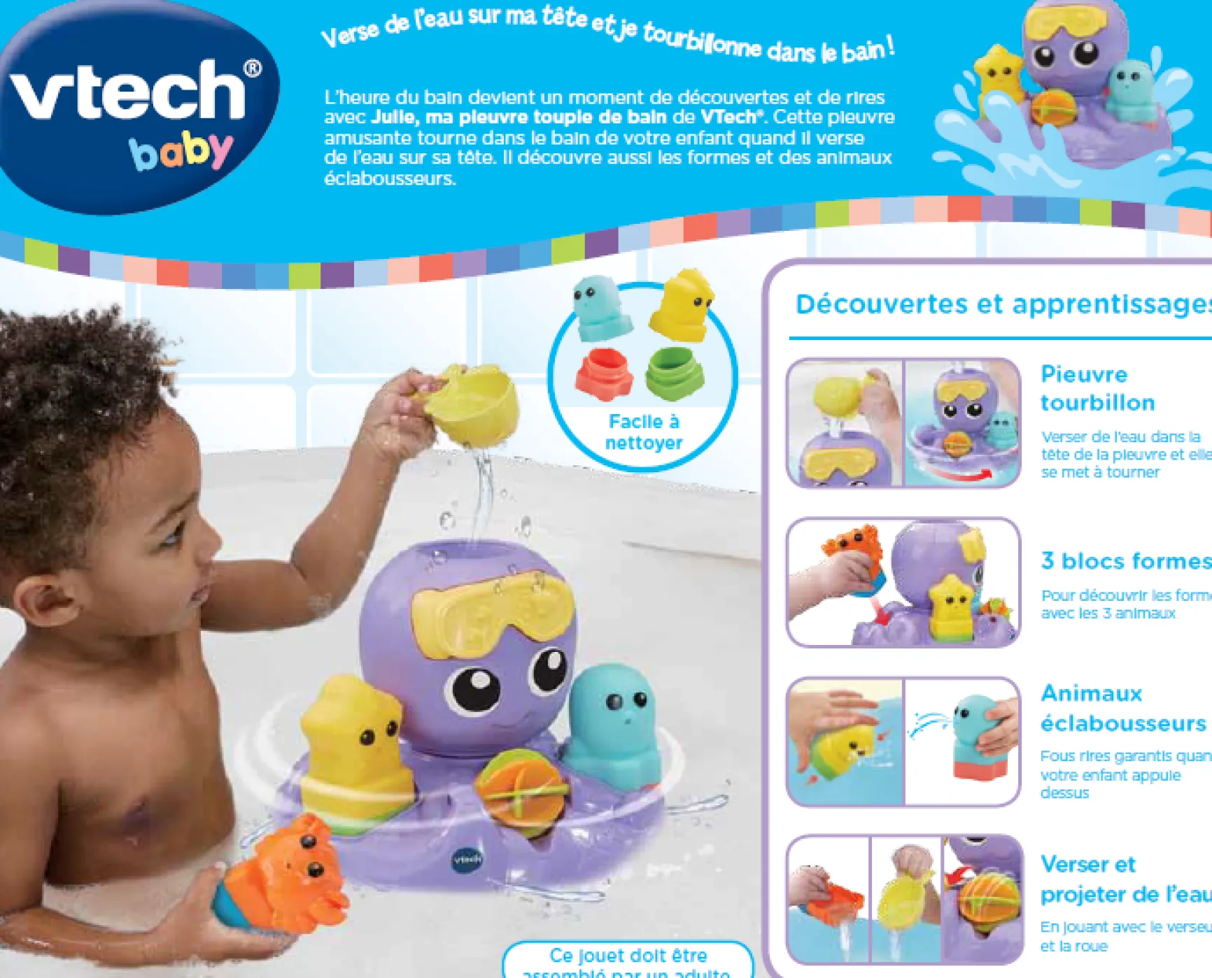Julie, ma pieuvre toupie de bain