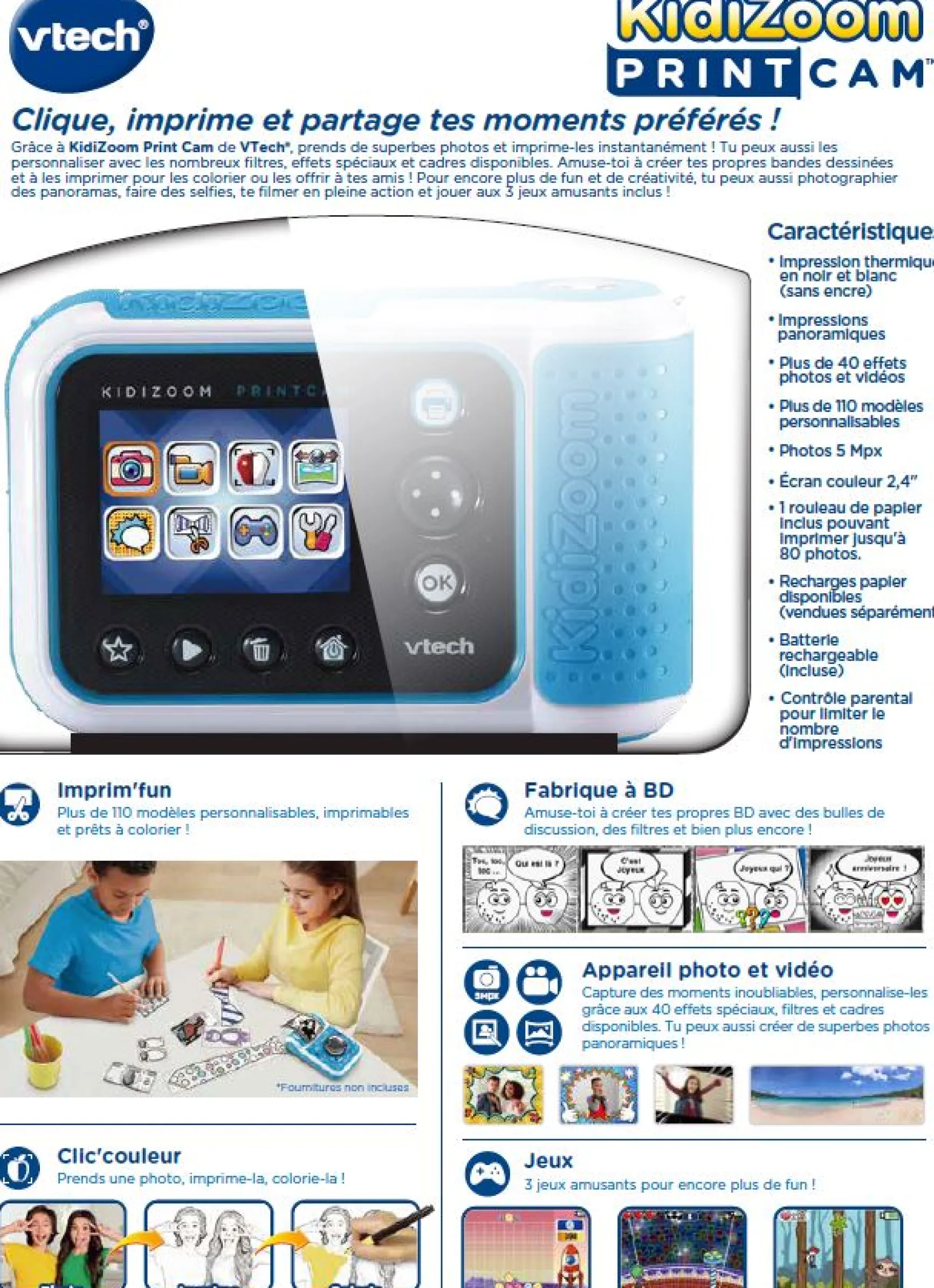 KidiZoom Print Cam bleu
