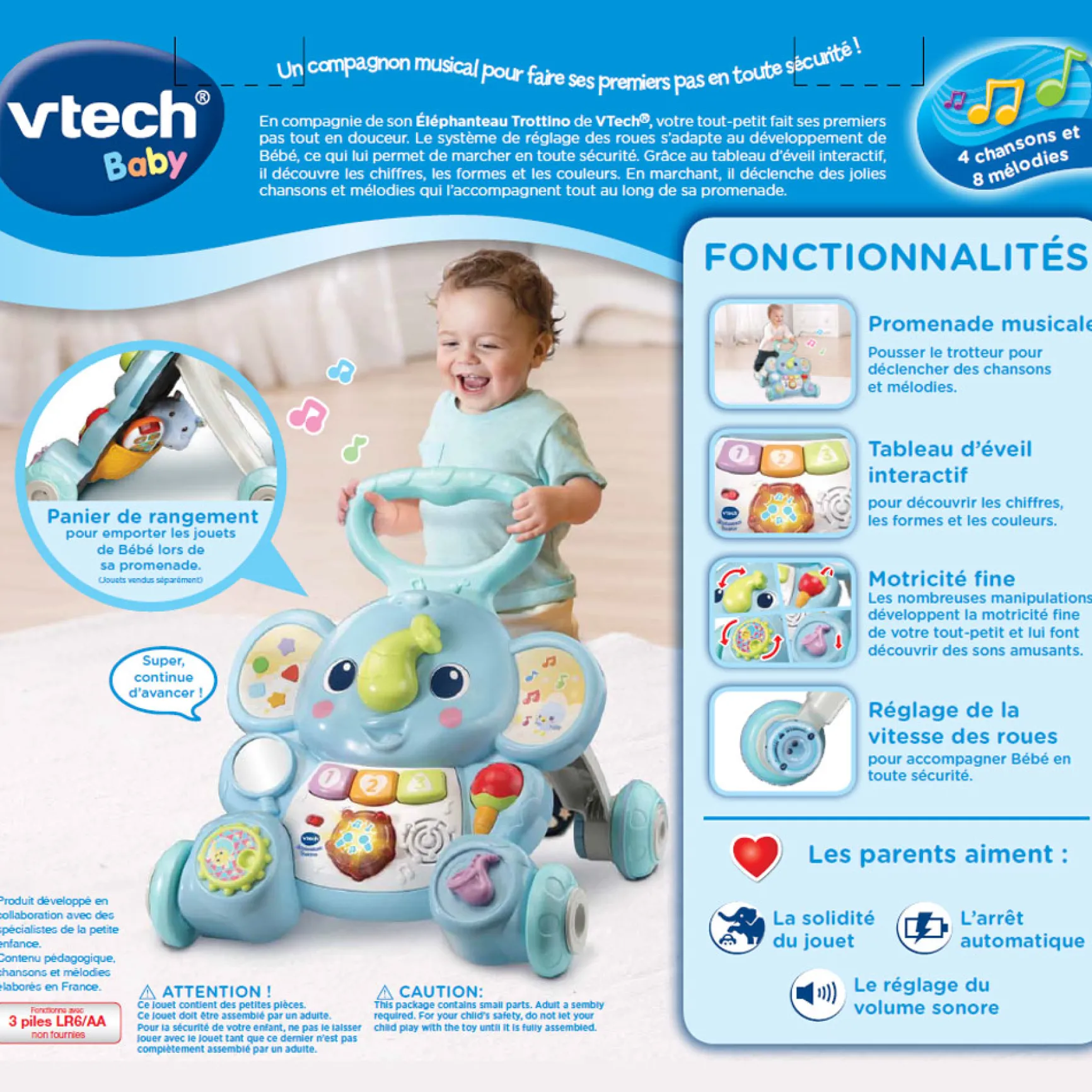 Éléphanteau Trottino - trotteur bébé
