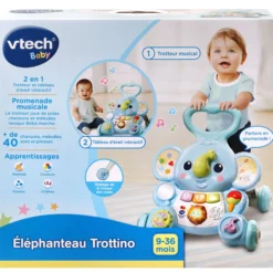 Éléphanteau Trottino - trotteur bébé
