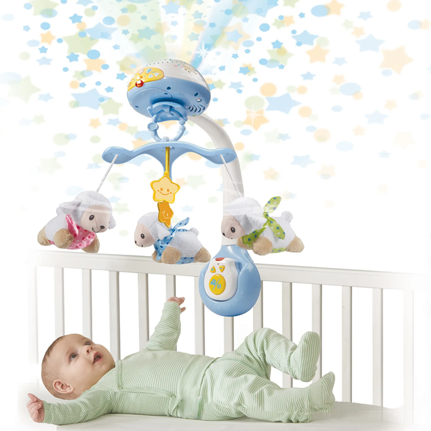 Lumi mobile Compte-moutons bleu - mobile pour bébé