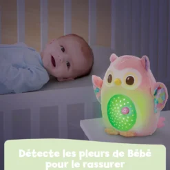 Ma veilleuse lumi chouette rose