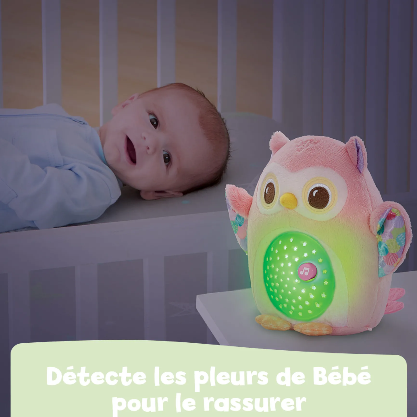 Ma veilleuse lumi chouette rose
