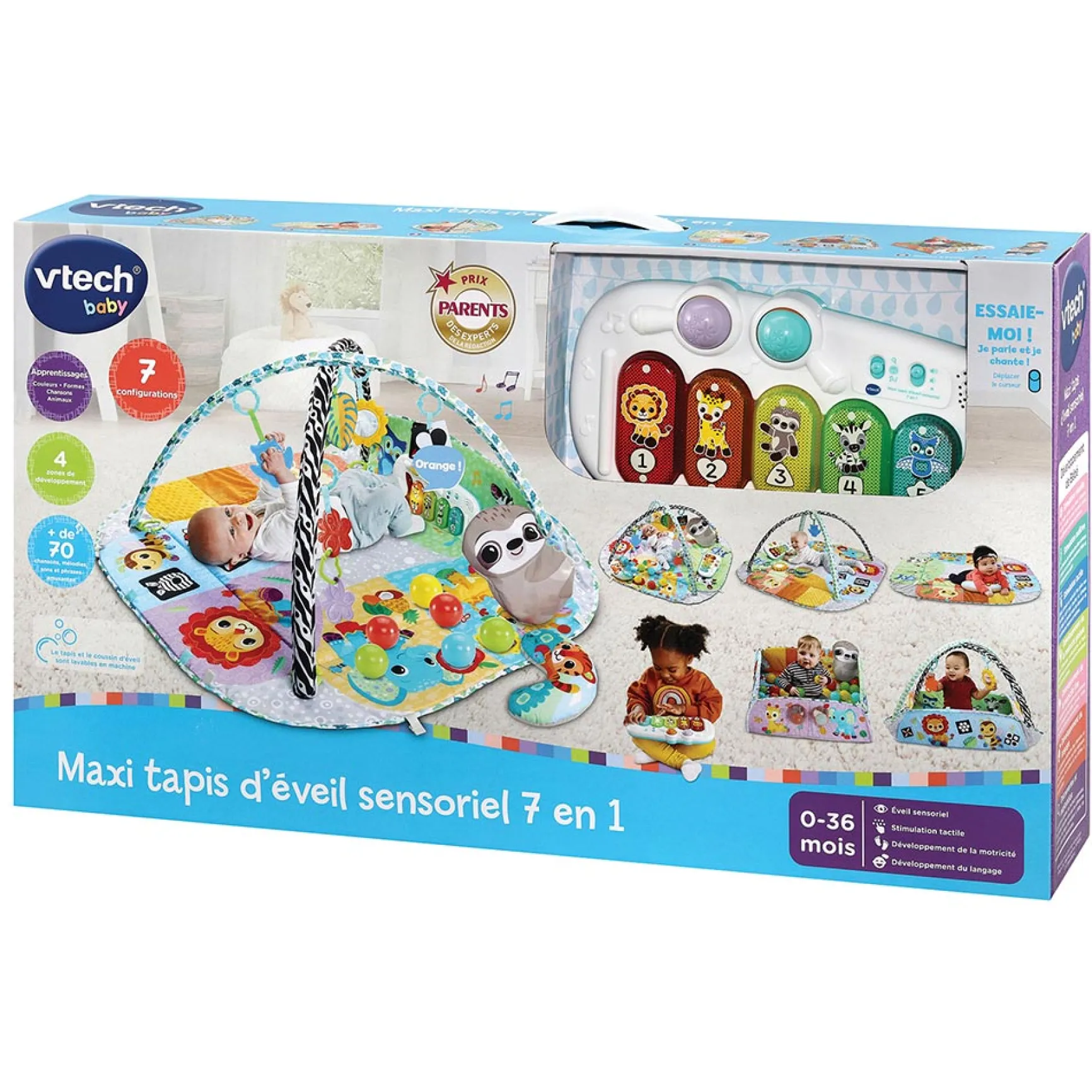 Maxi tapis d'éveil sensoriel 7 en 1
