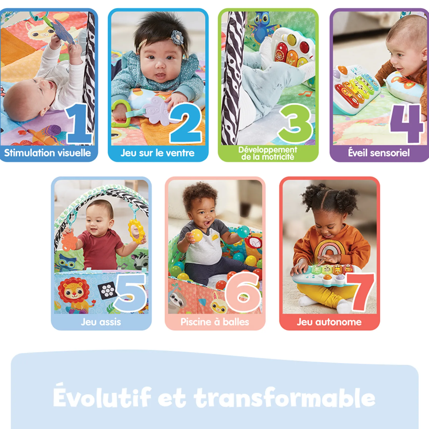 Maxi tapis d'éveil sensoriel 7 en 1
