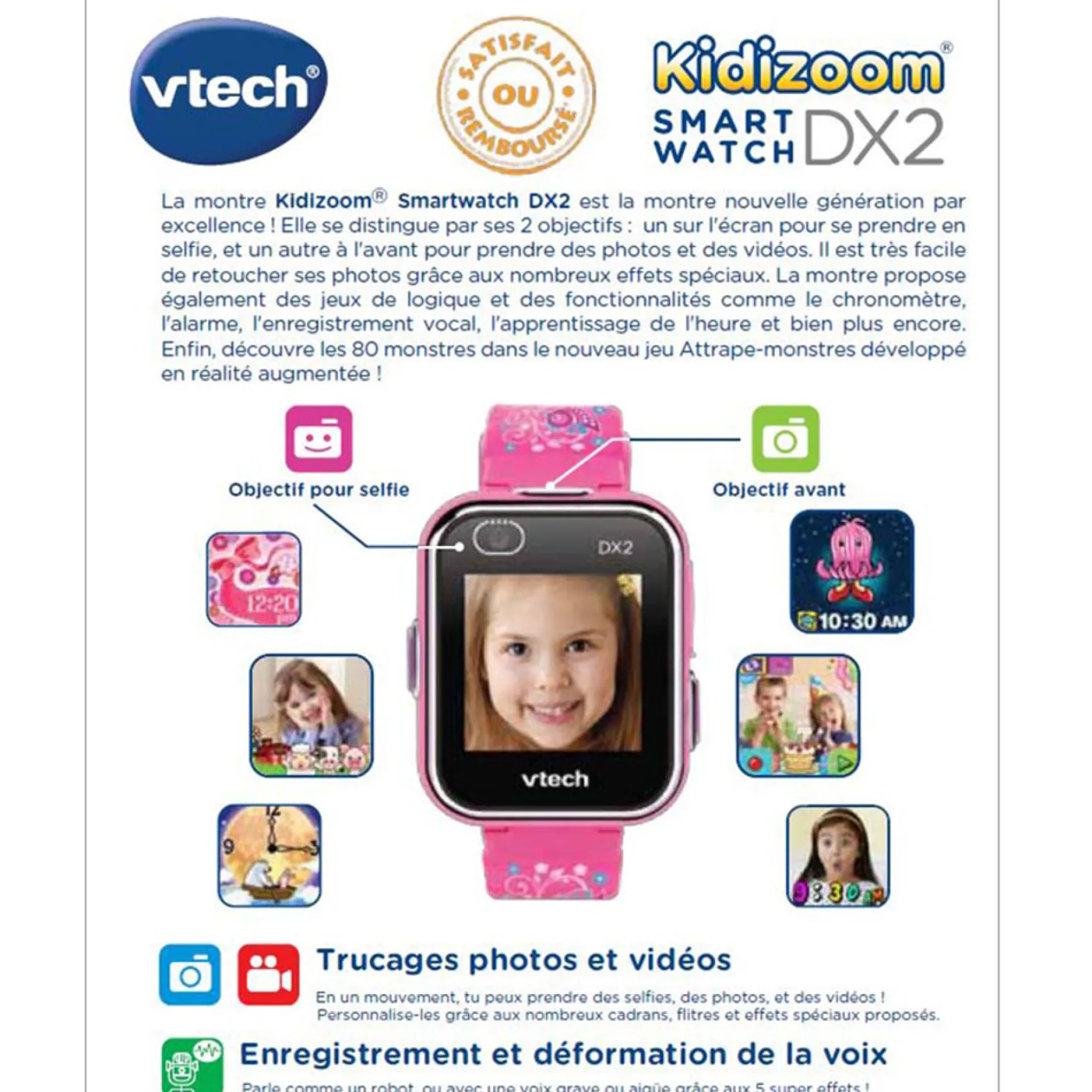 Montre digitale Kidizoom Smartwatch DX2 rose