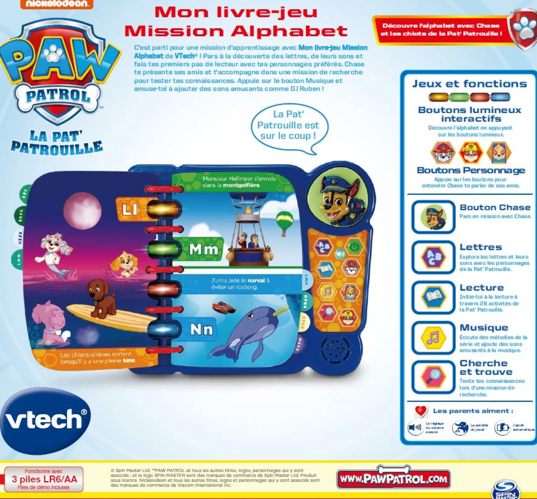 Pat'Patrouille - Mon livre-jeu Mission Alphabet