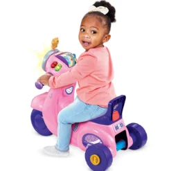 Porteur scooter interactif 3 en 1 rose
