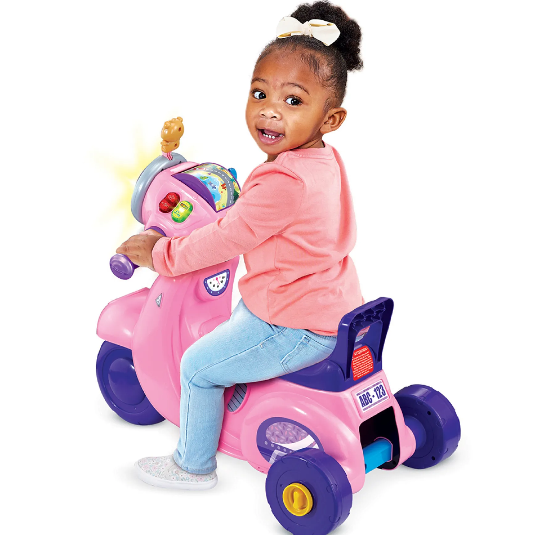 Porteur scooter interactif 3 en 1 rose