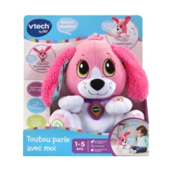 Toutou parle avec moi rose - peluche interactive