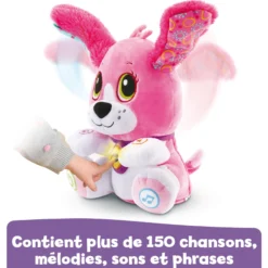 Toutou parle avec moi rose - peluche interactive