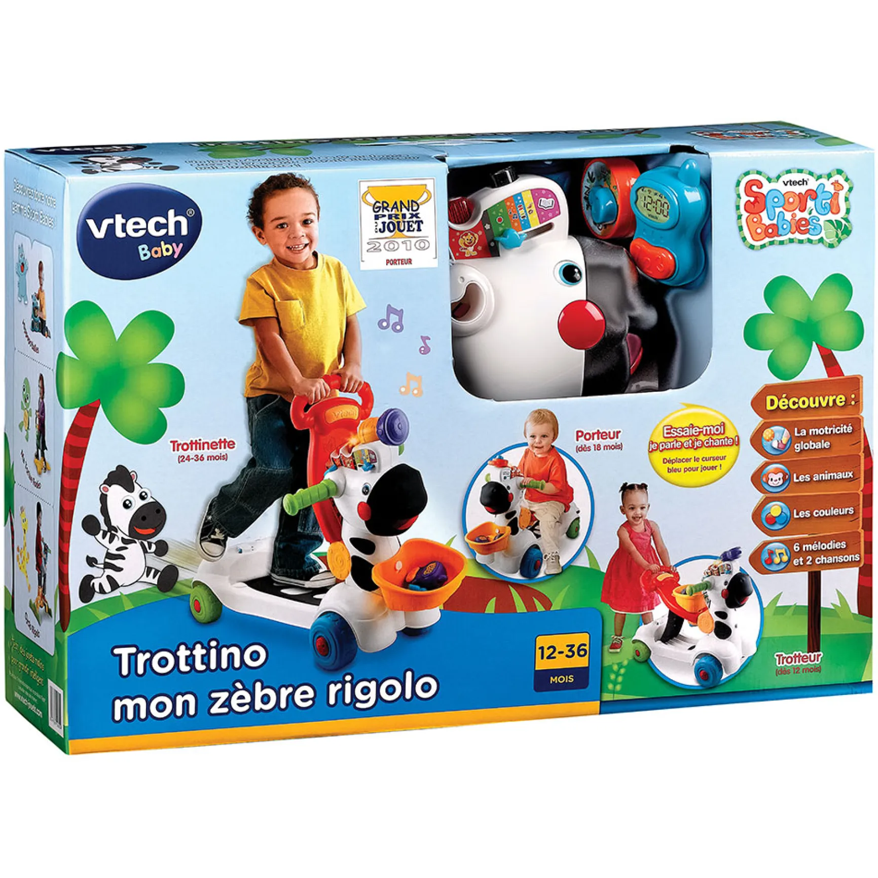 Trotinette parlante Trottino mon zèbre rigolo